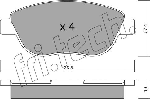 Fri.Tech. 331.1 - Komplet kočnih obloga, disk kočnica parts5.com