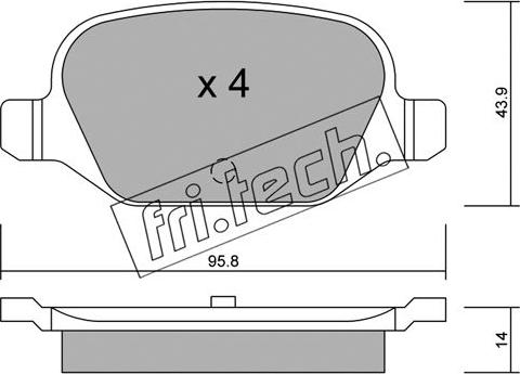 Fri.Tech. 333.0 - Komplet kočnih obloga, disk kočnica parts5.com