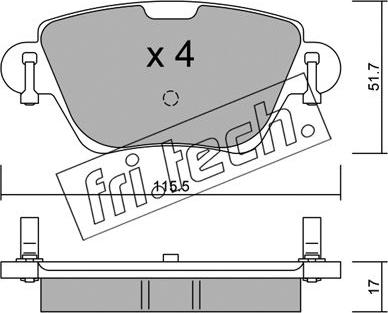 Fri.Tech. 328.0 - Тормозные колодки, дисковые, комплект parts5.com