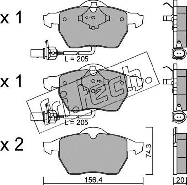 Fri.Tech. 323.0 - Sada brzdových destiček, kotoučová brzda parts5.com