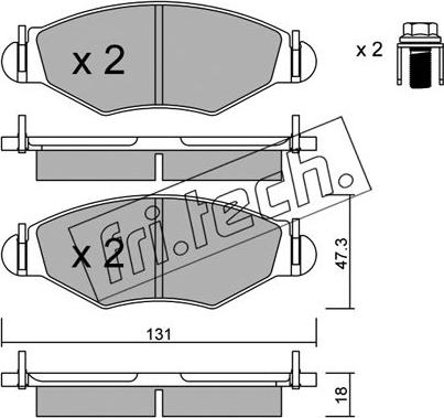 Fri.Tech. 263.0 - Brake Pad Set, disc brake parts5.com