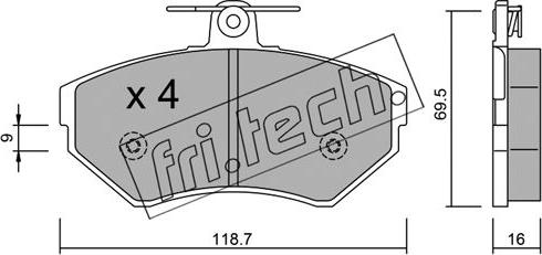 Fri.Tech. 224.1 - Kit de plaquettes de frein, frein à disque parts5.com