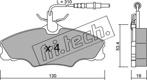 Fri.Tech. 222.0 - Brake Pad Set, disc brake parts5.com