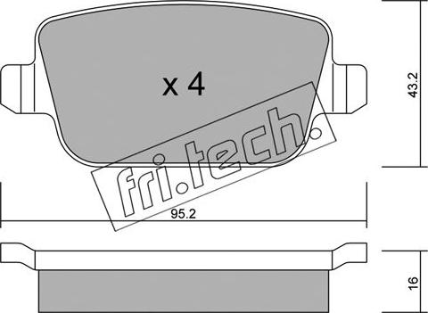 Fri.Tech. 796.0 - Fékbetétkészlet, tárcsafék parts5.com