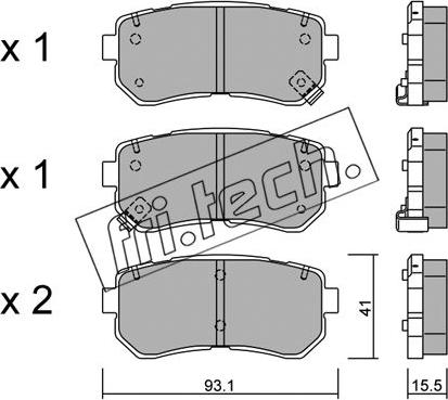 Fri.Tech. 741.0 - Brake Pad Set, disc brake parts5.com