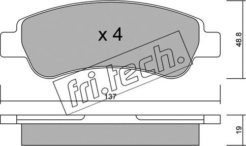 Fri.Tech. 726.0 - Komplet kočnih obloga, disk kočnica parts5.com