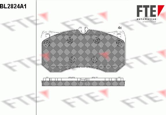 FTE BL2824A1 - Комплект спирачно феродо, дискови спирачки parts5.com