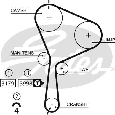 Gates K015610XS - Kit de distribution parts5.com