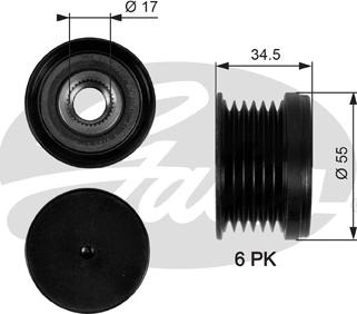 Gates OAP7090 - Szíjtárcsa, generátor parts5.com