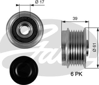 Gates OAP7042 - Řemenice, generátor parts5.com