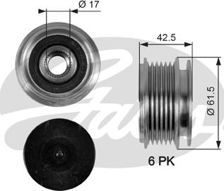 Gates OAP7047 - Riemenscheibe, Generator parts5.com