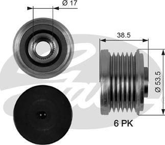 Gates OAP7055 - Polea, alternador parts5.com