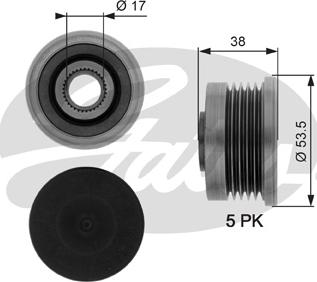 Gates OAP7082 - Szíjtárcsa, generátor parts5.com