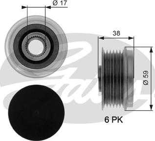 Gates OAP7039 - Koło pasowe, alternator parts5.com