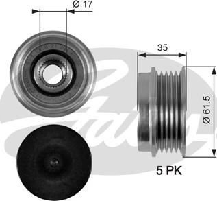 Gates OAP7033 - Ремъчна шайба, генератор parts5.com