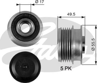 Gates OAP7079 - Alternatör kasnağı parts5.com