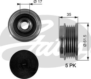 Gates OAP7076 - Alternatör kasnağı parts5.com