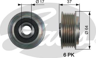 Gates OAP7160 - Polea, alternador parts5.com