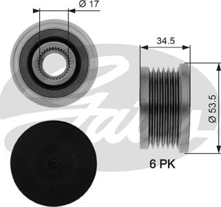 Gates OAP7109 - Alternatör kasnağı parts5.com