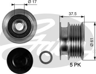 Gates OAP7108 - Hihnapyörä, laturi parts5.com