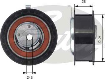 Gates T43052 - Polea tensora, correa dentada parts5.com