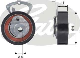 Gates T43078 - Poulie-tendeur, courroie de distribution parts5.com