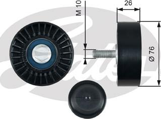 Gates T36485 - Szíjtárcsa / vezetőgörgő, hosszbordás szíj parts5.com