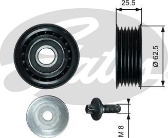 Gates T36736 - Rola ghidare / conducere, curea transmisie parts5.com