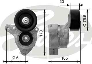 Gates T38421 - Tensor de correa, correa poli V parts5.com