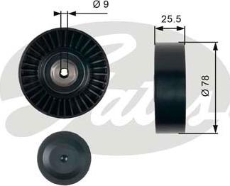 Gates T38087 - Deflection / Guide Pulley, v-ribbed belt parts5.com