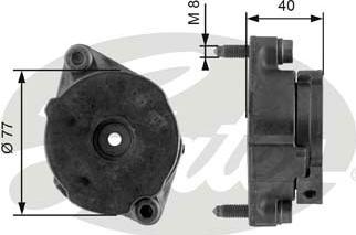 Gates T38345 - Tensor de correa, correa poli V parts5.com