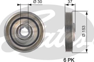 Gates TVD1090 - Fulie curea, arbore cotit parts5.com