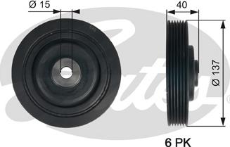 Gates TVD1045 - Koło pasowe, wał korbowy parts5.com