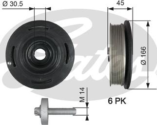 Gates TVD1041A - Шкив коленчатого вала parts5.com