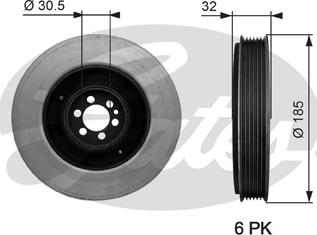 Gates TVD1042 - Belt Pulley, crankshaft parts5.com