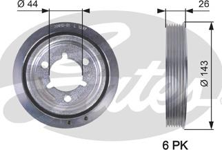 Gates TVD1055 - Belt Pulley, crankshaft parts5.com