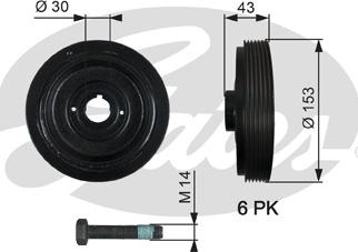 Gates TVD1005A - Szíjtárcsa, főtengely parts5.com