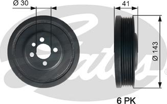 Gates TVD1001 - Poulie, vilebrequin parts5.com