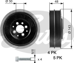 Gates TVD1015A - Szíjtárcsa, főtengely parts5.com