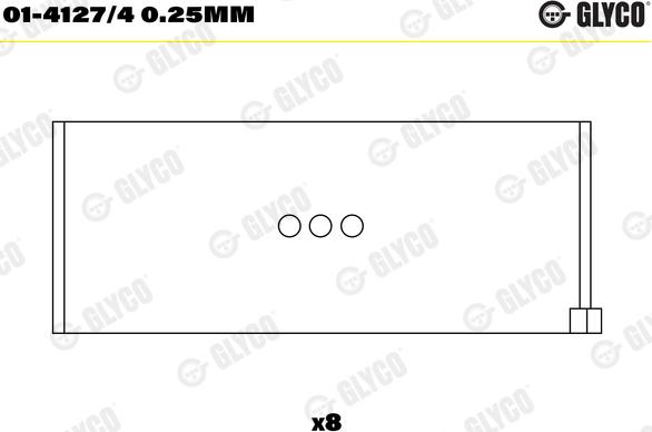 Glyco 01-4127/4 0.25mm - Biyel yatağı parts5.com