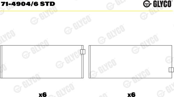 Glyco 71-4904/6 STD - Ležaj klipnjače parts5.com