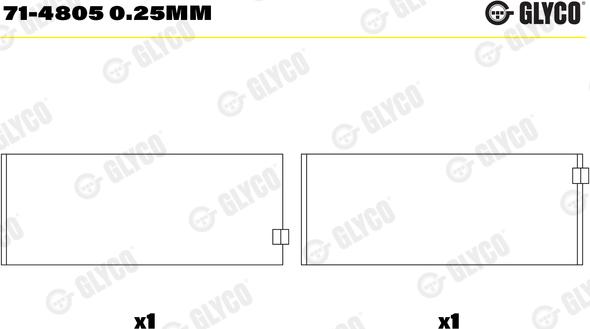 Glyco 71-4805 0.25MM - Cuzineti biela parts5.com