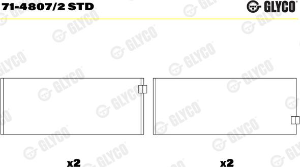 Glyco 71-4807/2 STD - Big End Bearings parts5.com