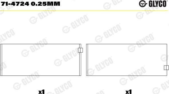 Glyco 71-4724 0.25MM - Big End Bearings parts5.com