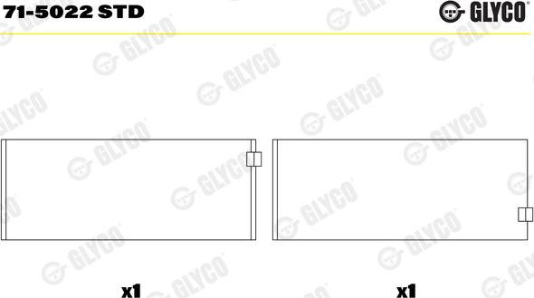 Glyco 71-5022 STD - Шатунный подшипник parts5.com