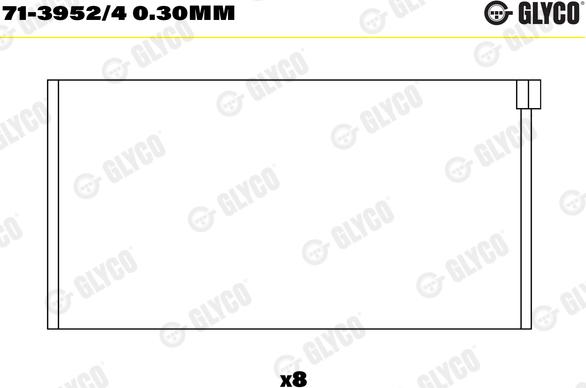 Glyco 71-3952/4 0.30mm - Hajtókar csapágy parts5.com