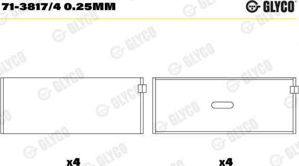 Glyco 71-3817/4 0.25mm - Łożysko korbowodu parts5.com