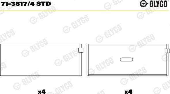 Glyco 71-3817/4 STD - Łożysko korbowodu parts5.com