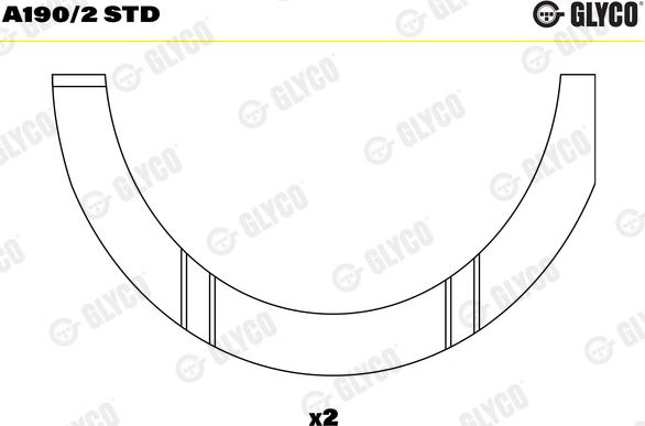 Glyco A190/2 STD - Távtartó lemez, főtengely parts5.com