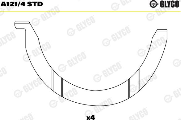 Glyco A121/4 STD - Thrust Washer, crankshaft parts5.com